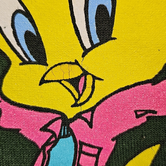 Vintage 1997 Looney Tunes Warner Brothers Tweety Bird XL Sweatshirt Unisex - Picture 8 of 13